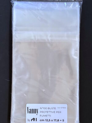 confezione da 100 buste per fumetti 125x178 mm