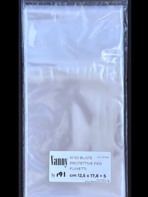confezione da 50 buste per fumetti 125x178 mm