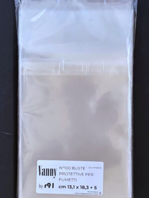 confezione da 100 buste per fumetti 131x183 mm