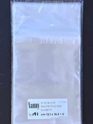 confezione da 50 buste per fumetti 131x183 mm