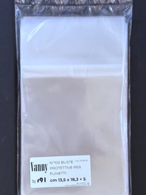 confezione da 100 buste per fumetti 135x183 mm
