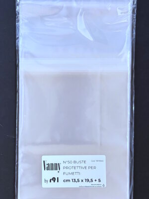 confezione da 50 buste per fumetti 135x195 mm