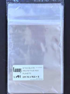 confezione da 100 buste per fumetti 140x195 mm