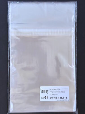confezione da 50 buste per fumetti 178x232 mm
