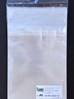 confezione da 50 buste per fumetti 180x245 mm