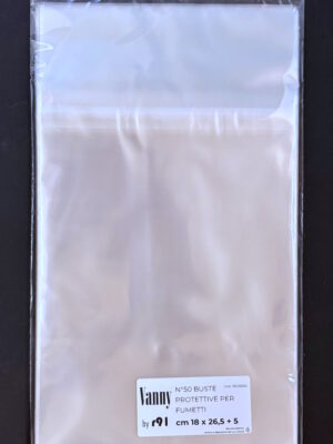 confezione da 50 buste per fumetti 180x265 mm