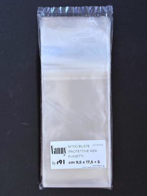 confezione da 100 buste per fumetti 95x175 mm