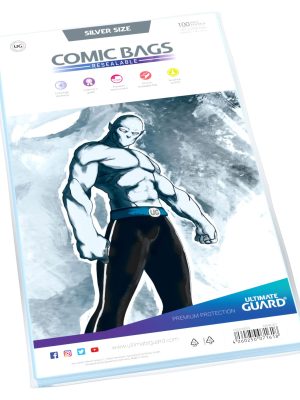 Ultimate Guard Comic Bags Resealable Silver Size (100) 181x268 mm
